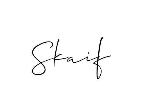 Make a beautiful signature design for name Skaif. With this signature (Allison_Script) style, you can create a handwritten signature for free. Skaif signature style 2 images and pictures png