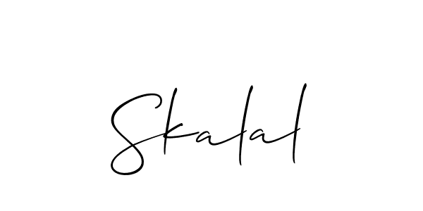 Create a beautiful signature design for name Skalal. With this signature (Allison_Script) fonts, you can make a handwritten signature for free. Skalal signature style 2 images and pictures png