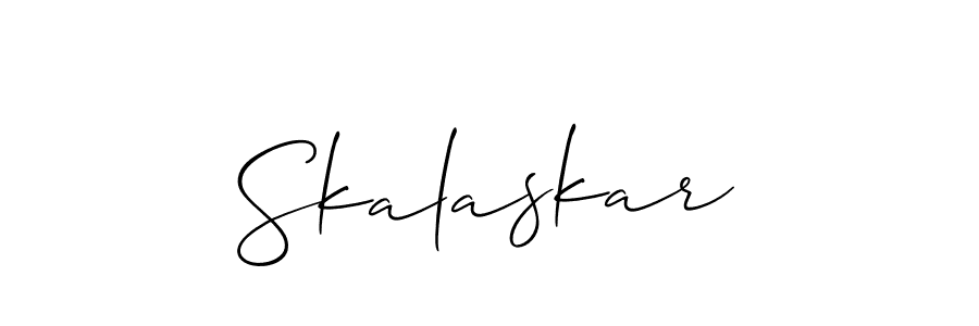 Skalaskar stylish signature style. Best Handwritten Sign (Allison_Script) for my name. Handwritten Signature Collection Ideas for my name Skalaskar. Skalaskar signature style 2 images and pictures png