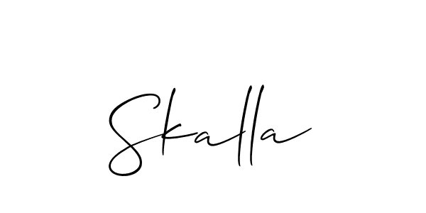 Design your own signature with our free online signature maker. With this signature software, you can create a handwritten (Allison_Script) signature for name Skalla. Skalla signature style 2 images and pictures png