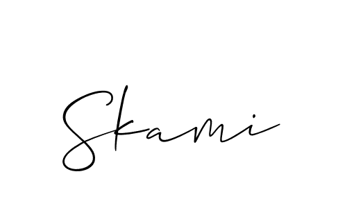 Allison_Script is a professional signature style that is perfect for those who want to add a touch of class to their signature. It is also a great choice for those who want to make their signature more unique. Get Skami name to fancy signature for free. Skami signature style 2 images and pictures png