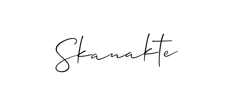 The best way (Allison_Script) to make a short signature is to pick only two or three words in your name. The name Skanakte include a total of six letters. For converting this name. Skanakte signature style 2 images and pictures png