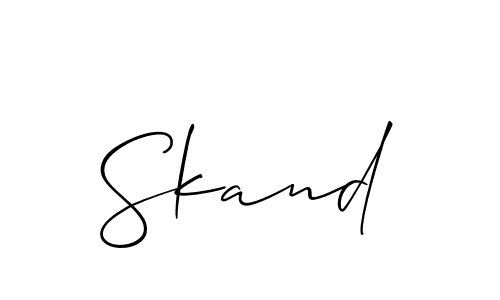 Also You can easily find your signature by using the search form. We will create Skand name handwritten signature images for you free of cost using Allison_Script sign style. Skand signature style 2 images and pictures png