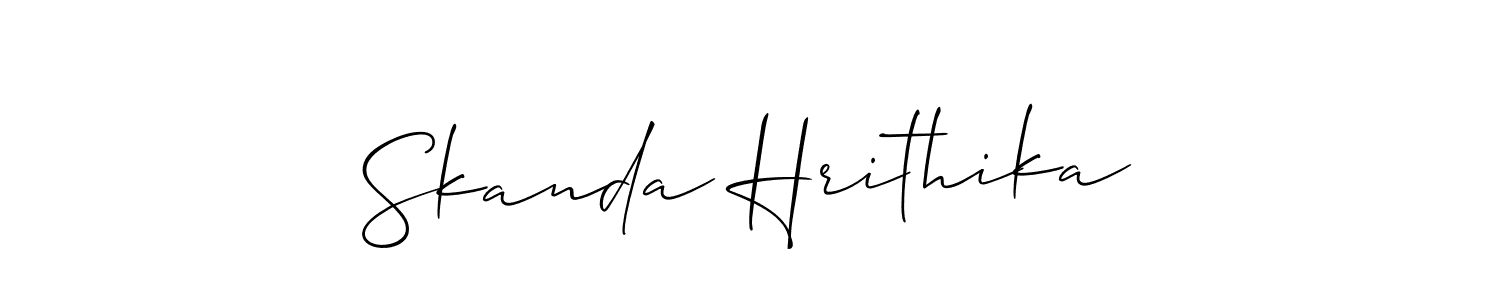 Similarly Allison_Script is the best handwritten signature design. Signature creator online .You can use it as an online autograph creator for name Skanda Hrithika. Skanda Hrithika signature style 2 images and pictures png