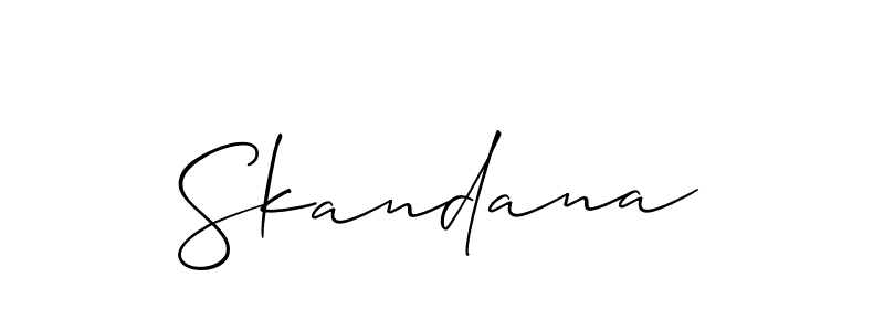 Skandana stylish signature style. Best Handwritten Sign (Allison_Script) for my name. Handwritten Signature Collection Ideas for my name Skandana. Skandana signature style 2 images and pictures png