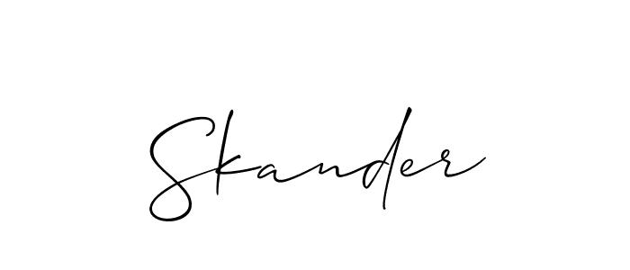 Skander stylish signature style. Best Handwritten Sign (Allison_Script) for my name. Handwritten Signature Collection Ideas for my name Skander. Skander signature style 2 images and pictures png