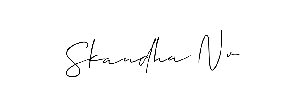 How to Draw Skandha Nv signature style? Allison_Script is a latest design signature styles for name Skandha Nv. Skandha Nv signature style 2 images and pictures png
