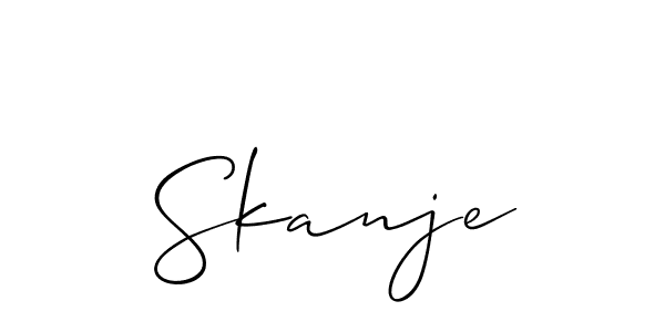 Also You can easily find your signature by using the search form. We will create Skanje name handwritten signature images for you free of cost using Allison_Script sign style. Skanje signature style 2 images and pictures png