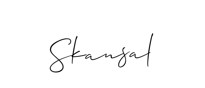 Use a signature maker to create a handwritten signature online. With this signature software, you can design (Allison_Script) your own signature for name Skansal. Skansal signature style 2 images and pictures png
