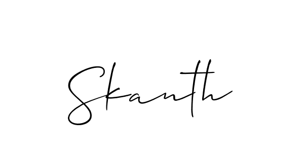 You can use this online signature creator to create a handwritten signature for the name Skanth. This is the best online autograph maker. Skanth signature style 2 images and pictures png