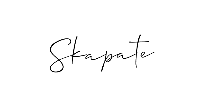 Create a beautiful signature design for name Skapate. With this signature (Allison_Script) fonts, you can make a handwritten signature for free. Skapate signature style 2 images and pictures png