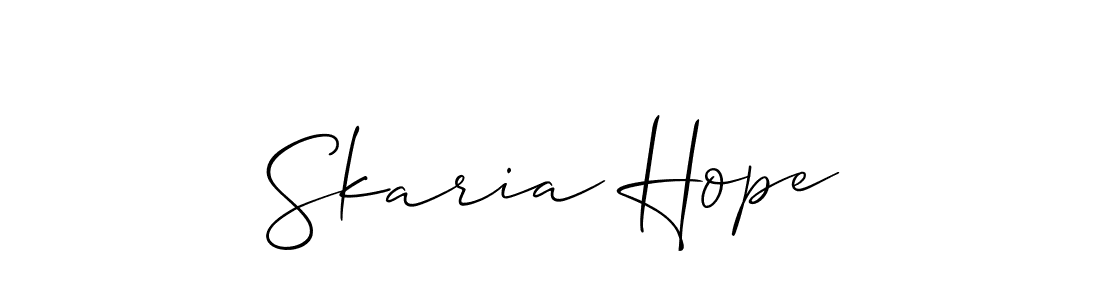 How to make Skaria Hope signature? Allison_Script is a professional autograph style. Create handwritten signature for Skaria Hope name. Skaria Hope signature style 2 images and pictures png