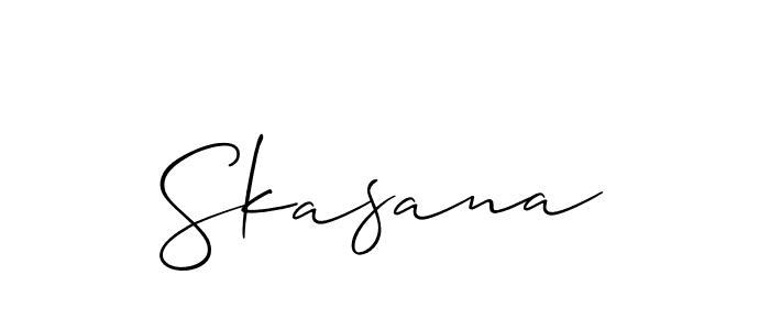 Create a beautiful signature design for name Skasana. With this signature (Allison_Script) fonts, you can make a handwritten signature for free. Skasana signature style 2 images and pictures png