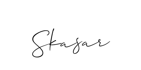 How to make Skasar signature? Allison_Script is a professional autograph style. Create handwritten signature for Skasar name. Skasar signature style 2 images and pictures png