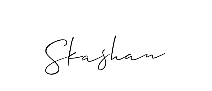 How to make Skashan signature? Allison_Script is a professional autograph style. Create handwritten signature for Skashan name. Skashan signature style 2 images and pictures png