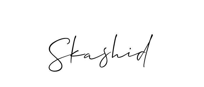 Design your own signature with our free online signature maker. With this signature software, you can create a handwritten (Allison_Script) signature for name Skashid. Skashid signature style 2 images and pictures png