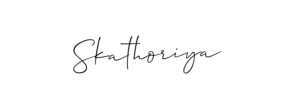 Also we have Skathoriya name is the best signature style. Create professional handwritten signature collection using Allison_Script autograph style. Skathoriya signature style 2 images and pictures png
