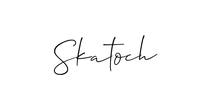 It looks lik you need a new signature style for name Skatoch. Design unique handwritten (Allison_Script) signature with our free signature maker in just a few clicks. Skatoch signature style 2 images and pictures png