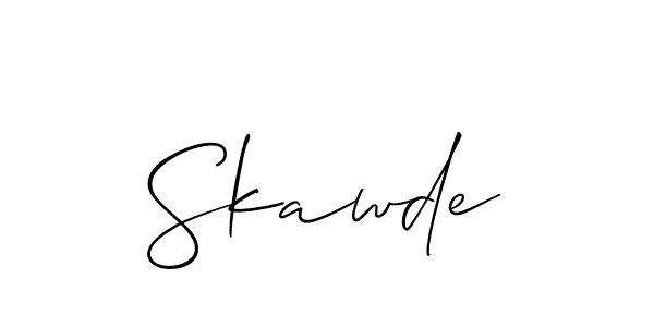 Make a short Skawde signature style. Manage your documents anywhere anytime using Allison_Script. Create and add eSignatures, submit forms, share and send files easily. Skawde signature style 2 images and pictures png