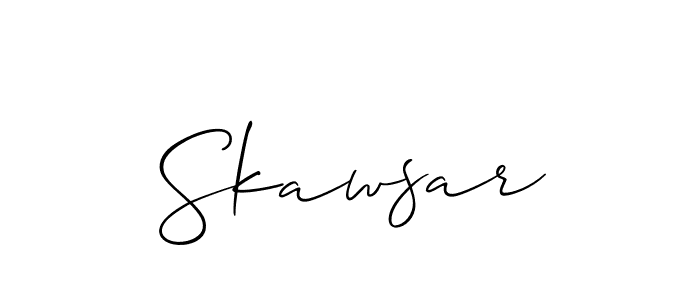 if you are searching for the best signature style for your name Skawsar. so please give up your signature search. here we have designed multiple signature styles  using Allison_Script. Skawsar signature style 2 images and pictures png