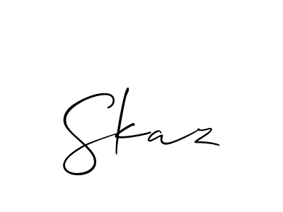 Skaz stylish signature style. Best Handwritten Sign (Allison_Script) for my name. Handwritten Signature Collection Ideas for my name Skaz. Skaz signature style 2 images and pictures png