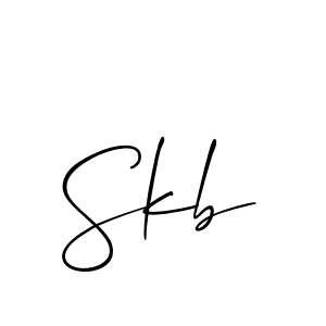 Make a beautiful signature design for name Skb. With this signature (Allison_Script) style, you can create a handwritten signature for free. Skb signature style 2 images and pictures png
