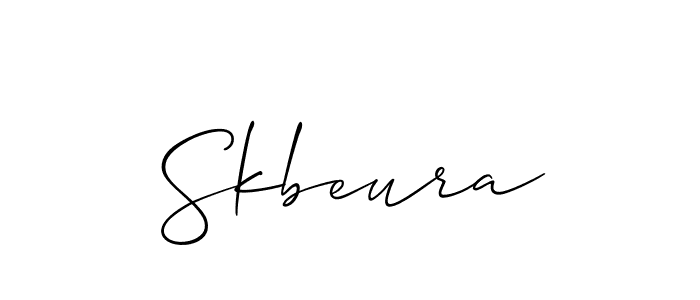 The best way (Allison_Script) to make a short signature is to pick only two or three words in your name. The name Skbeura include a total of six letters. For converting this name. Skbeura signature style 2 images and pictures png