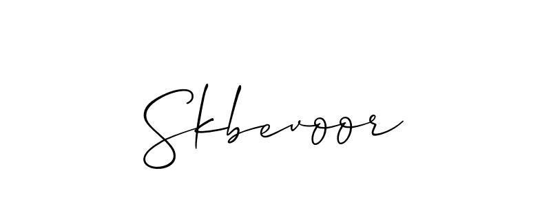 How to Draw Skbevoor signature style? Allison_Script is a latest design signature styles for name Skbevoor. Skbevoor signature style 2 images and pictures png