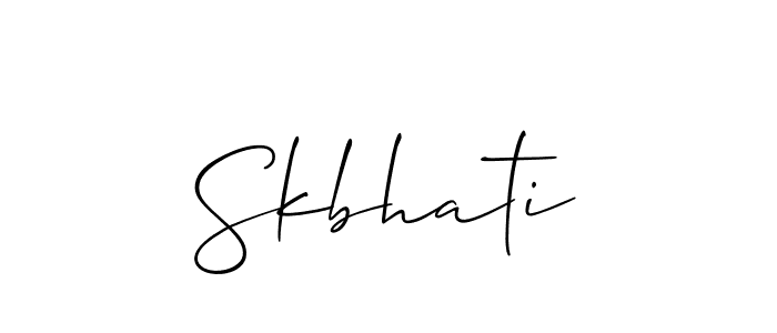 Use a signature maker to create a handwritten signature online. With this signature software, you can design (Allison_Script) your own signature for name Skbhati. Skbhati signature style 2 images and pictures png