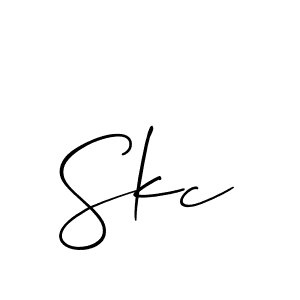 if you are searching for the best signature style for your name Skc. so please give up your signature search. here we have designed multiple signature styles  using Allison_Script. Skc signature style 2 images and pictures png