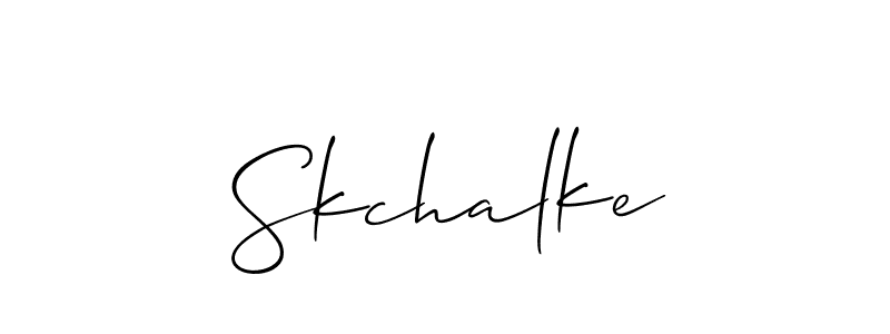 Allison_Script is a professional signature style that is perfect for those who want to add a touch of class to their signature. It is also a great choice for those who want to make their signature more unique. Get Skchalke name to fancy signature for free. Skchalke signature style 2 images and pictures png