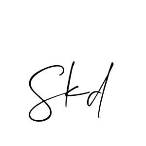 How to Draw Skd signature style? Allison_Script is a latest design signature styles for name Skd. Skd signature style 2 images and pictures png