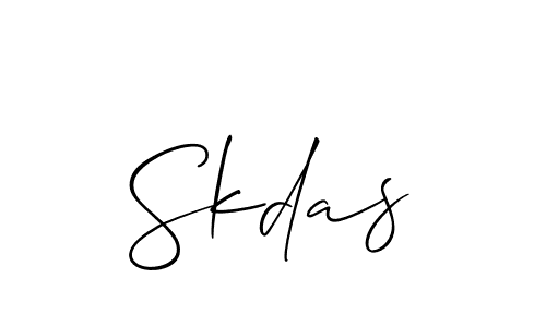 How to make Skdas signature? Allison_Script is a professional autograph style. Create handwritten signature for Skdas name. Skdas signature style 2 images and pictures png