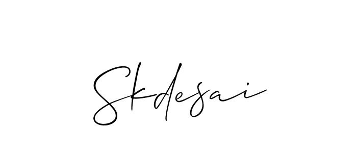 How to make Skdesai signature? Allison_Script is a professional autograph style. Create handwritten signature for Skdesai name. Skdesai signature style 2 images and pictures png