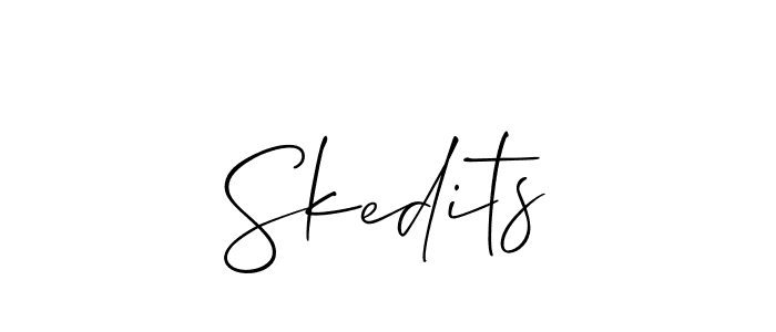 Create a beautiful signature design for name Skedits. With this signature (Allison_Script) fonts, you can make a handwritten signature for free. Skedits signature style 2 images and pictures png