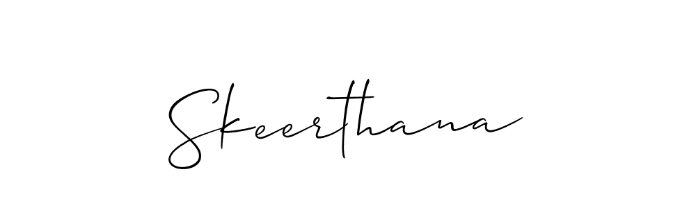 How to make Skeerthana signature? Allison_Script is a professional autograph style. Create handwritten signature for Skeerthana name. Skeerthana signature style 2 images and pictures png