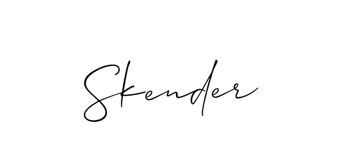 The best way (Allison_Script) to make a short signature is to pick only two or three words in your name. The name Skender include a total of six letters. For converting this name. Skender signature style 2 images and pictures png