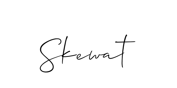 Use a signature maker to create a handwritten signature online. With this signature software, you can design (Allison_Script) your own signature for name Skewat. Skewat signature style 2 images and pictures png