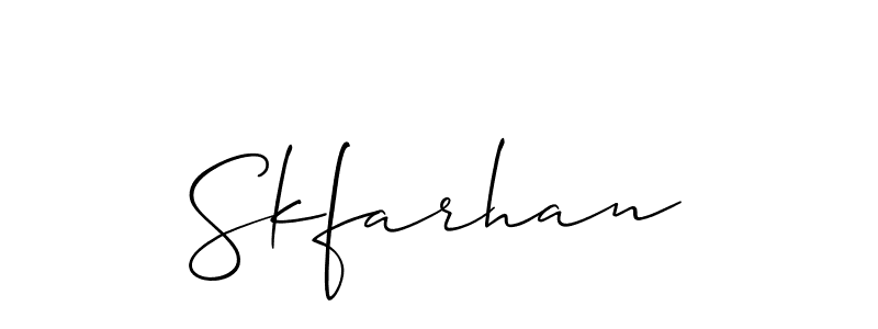 Also You can easily find your signature by using the search form. We will create Skfarhan name handwritten signature images for you free of cost using Allison_Script sign style. Skfarhan signature style 2 images and pictures png