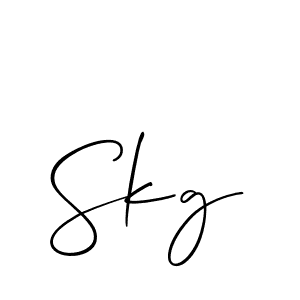 if you are searching for the best signature style for your name Skg. so please give up your signature search. here we have designed multiple signature styles  using Allison_Script. Skg signature style 2 images and pictures png