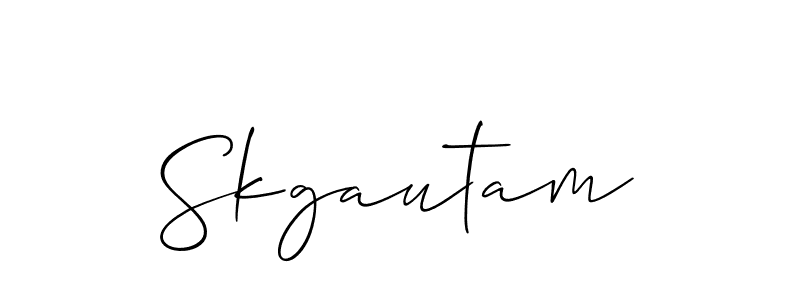 How to make Skgautam name signature. Use Allison_Script style for creating short signs online. This is the latest handwritten sign. Skgautam signature style 2 images and pictures png