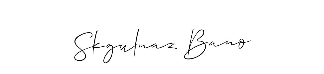 Also we have Skgulnaz Bano name is the best signature style. Create professional handwritten signature collection using Allison_Script autograph style. Skgulnaz Bano signature style 2 images and pictures png