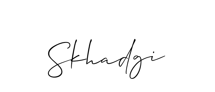 It looks lik you need a new signature style for name Skhadgi. Design unique handwritten (Allison_Script) signature with our free signature maker in just a few clicks. Skhadgi signature style 2 images and pictures png