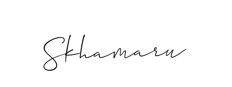 You should practise on your own different ways (Allison_Script) to write your name (Skhamaru) in signature. don't let someone else do it for you. Skhamaru signature style 2 images and pictures png