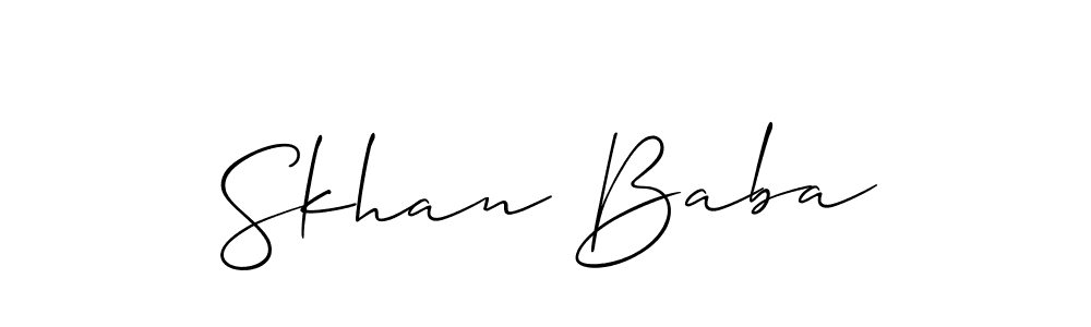 It looks lik you need a new signature style for name Skhan Baba. Design unique handwritten (Allison_Script) signature with our free signature maker in just a few clicks. Skhan Baba signature style 2 images and pictures png