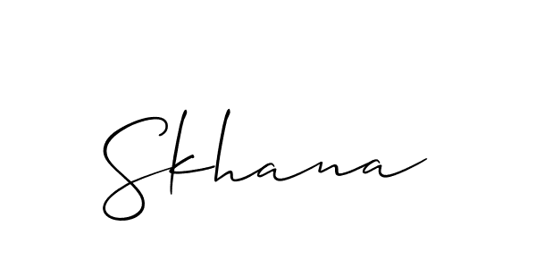 How to make Skhana signature? Allison_Script is a professional autograph style. Create handwritten signature for Skhana name. Skhana signature style 2 images and pictures png