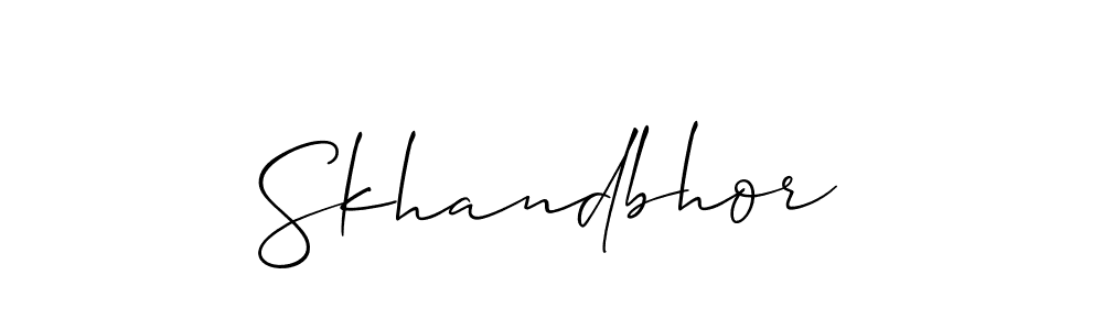 Design your own signature with our free online signature maker. With this signature software, you can create a handwritten (Allison_Script) signature for name Skhandbhor. Skhandbhor signature style 2 images and pictures png