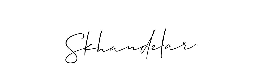 Make a short Skhandelar signature style. Manage your documents anywhere anytime using Allison_Script. Create and add eSignatures, submit forms, share and send files easily. Skhandelar signature style 2 images and pictures png