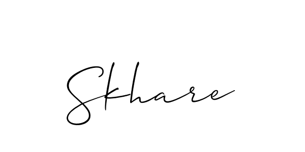 if you are searching for the best signature style for your name Skhare. so please give up your signature search. here we have designed multiple signature styles  using Allison_Script. Skhare signature style 2 images and pictures png