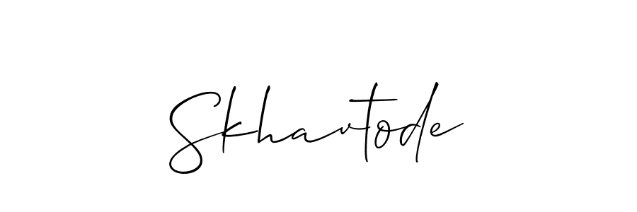 Once you've used our free online signature maker to create your best signature Allison_Script style, it's time to enjoy all of the benefits that Skhavtode name signing documents. Skhavtode signature style 2 images and pictures png
